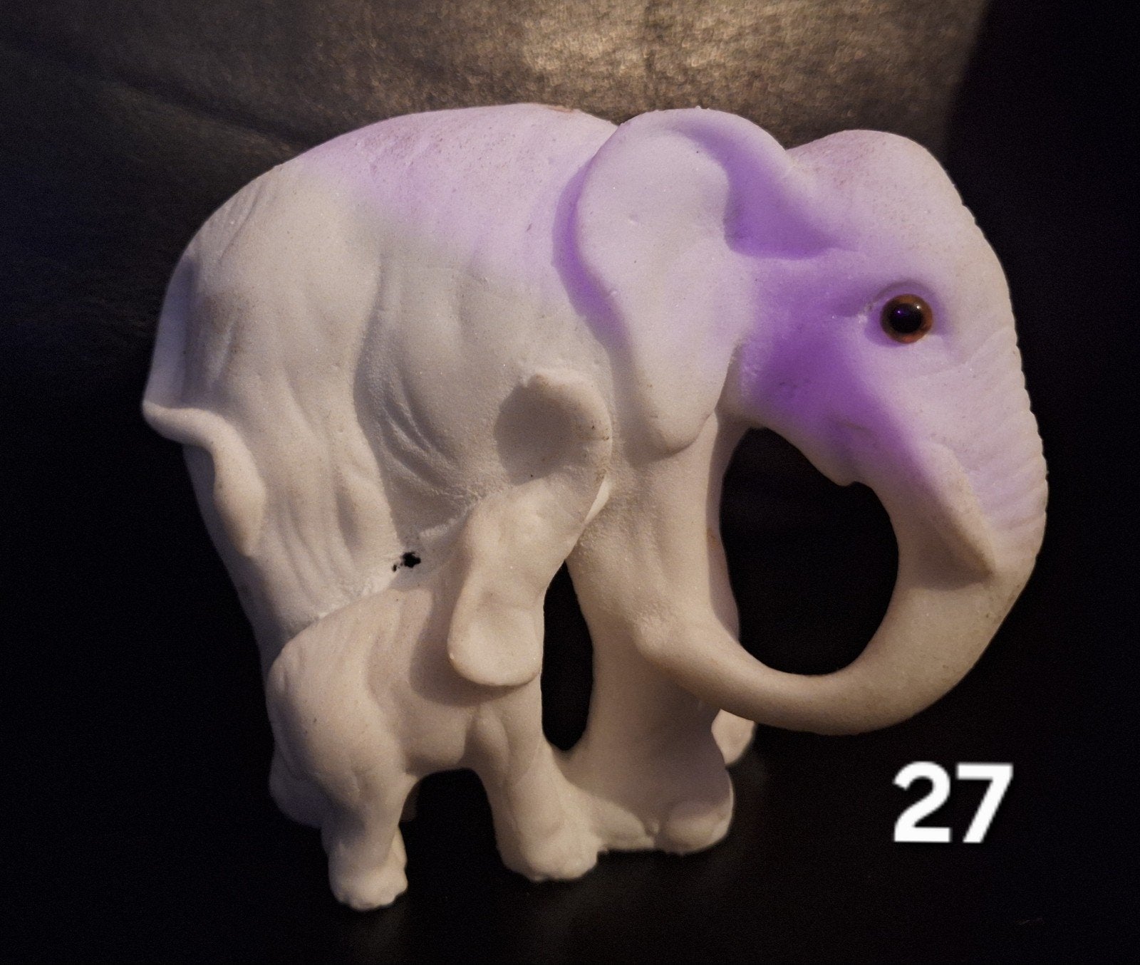 Witte olifant met kalf beeldje, Ophalen of Verzenden