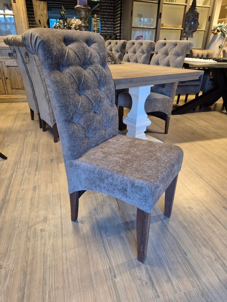 *ACTIE* Landelijke Eetkamerstoel Bellagio Stel Zelf Samen (3, Landelijke eetkamerstoelen stoelen capiton knoopjes stof, Overige kleuren