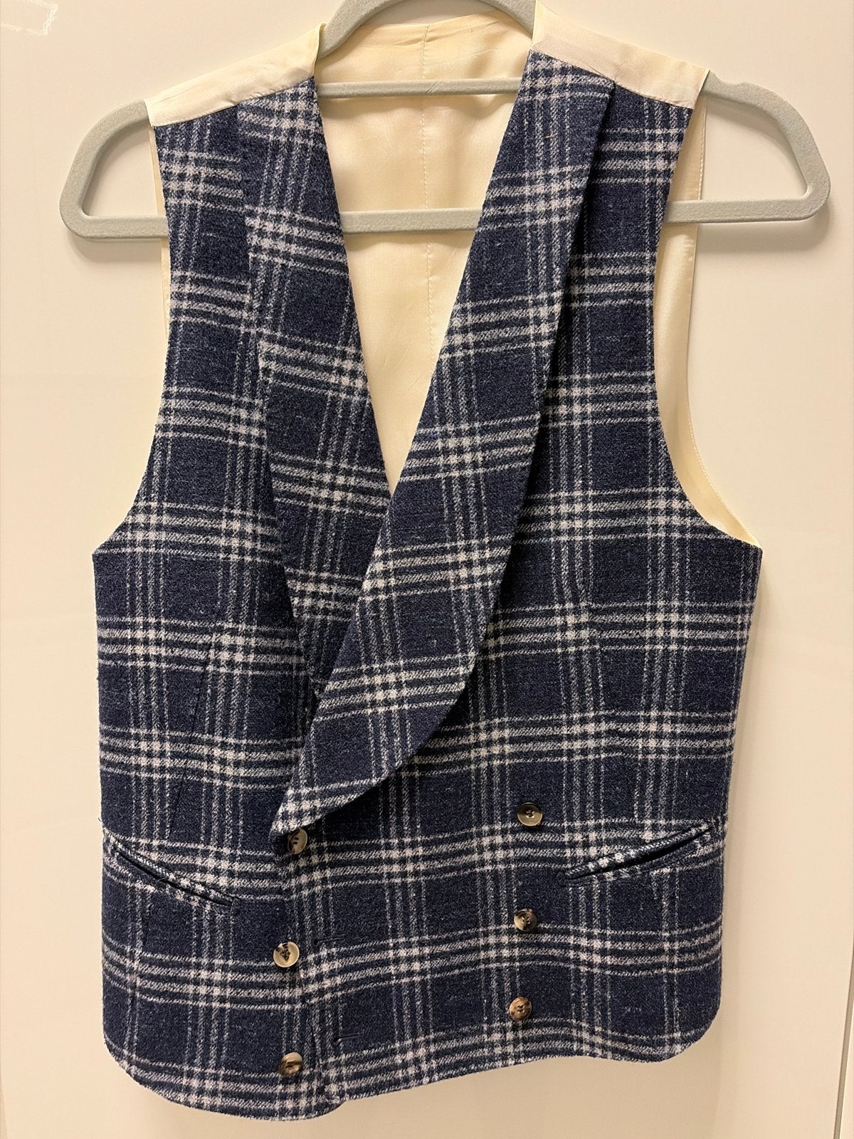 Suitsupply dubbelbreasted vest maat 46 - zo goed als nieuw, Ophalen of Verzenden, Zo goed als nieuw, Blauw, Jasje