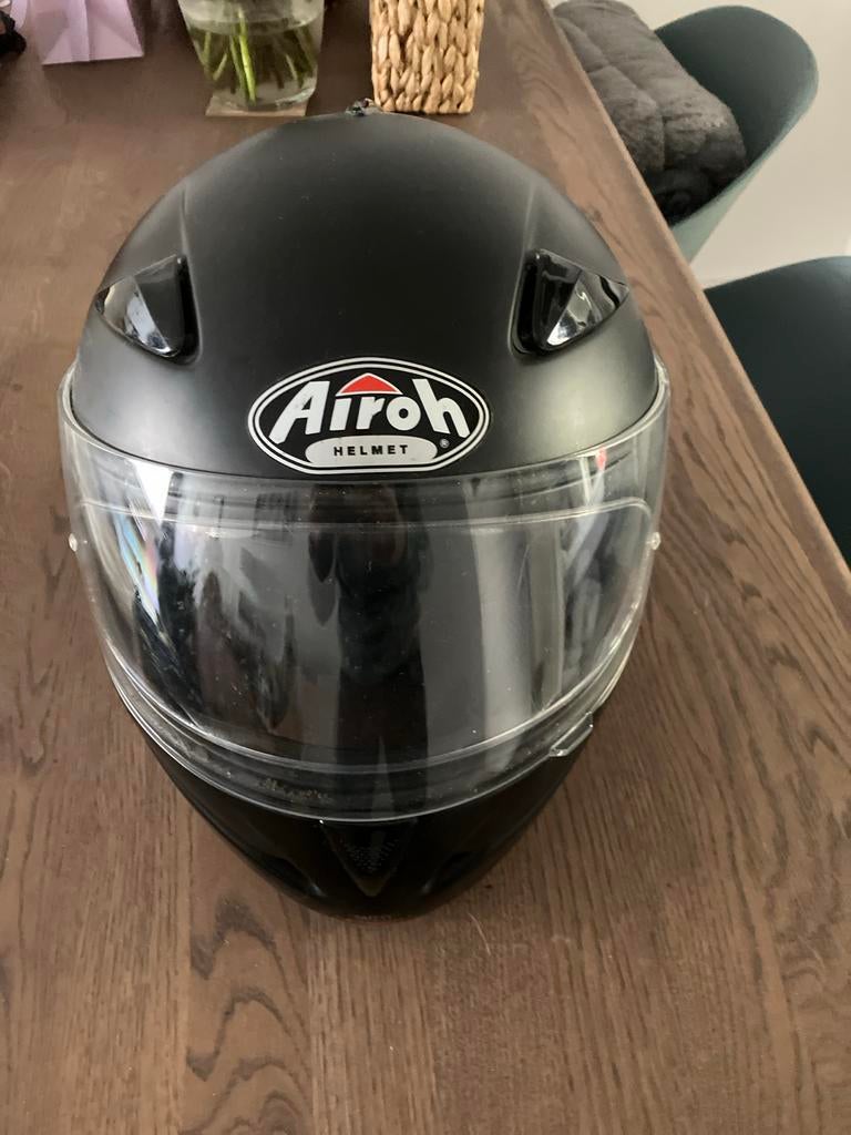 Airoh systeem helm zwart, Motoren, Ophalen of Verzenden, Tweedehands, Integraalhelm
