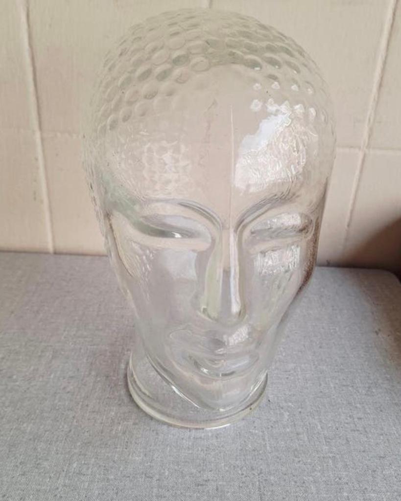 Vintage / Retro Glazen Paspop / Mannequin Hoofd, Verzamelen, Retro, Huis en Inrichting, Ophalen of Verzenden