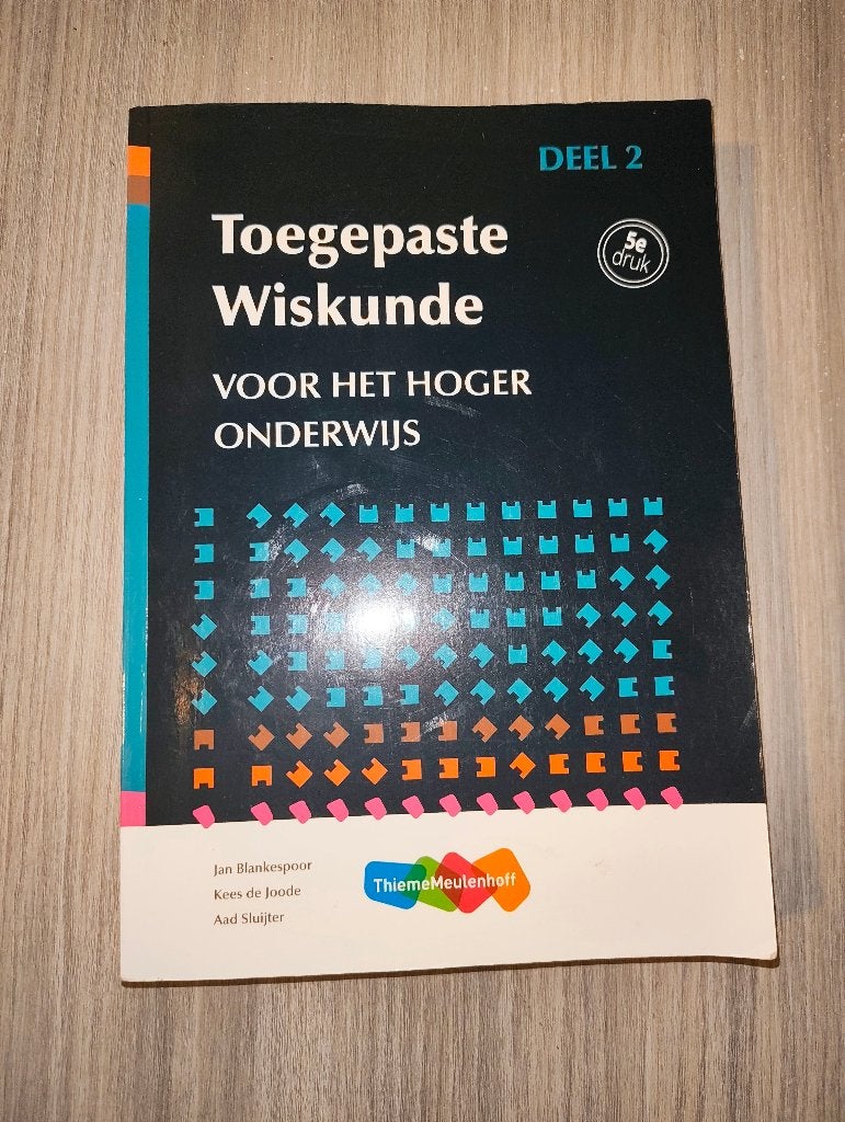 Toegepaste Wiskunde deel 2 5e druk - Blankespoor, Zo goed als nieuw, Jan Blankespoor, Kees de Joode, Aad Sluijter, Beta, HBO