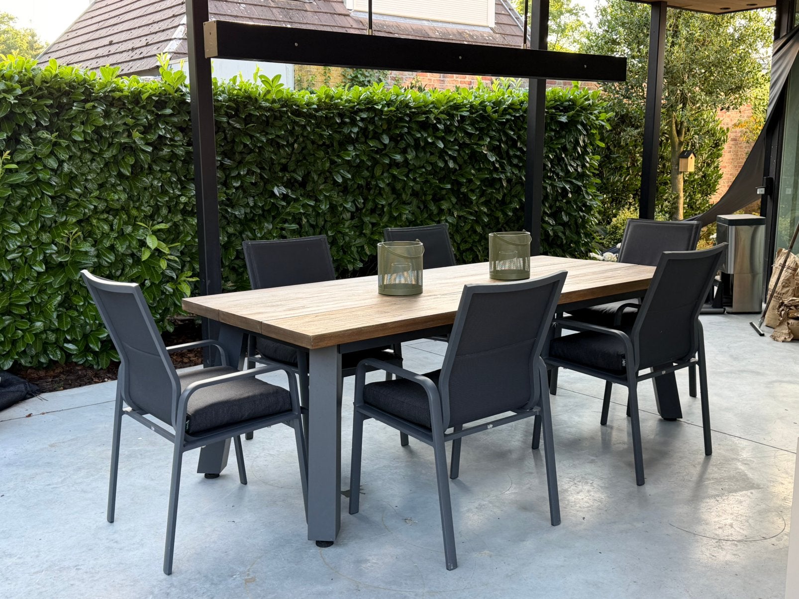 LIFE tuinset met teakhouten tafel en 6 stoelen (230x100cm), Ophalen, Eettafel, 6 zitplaatsen, Teakhout