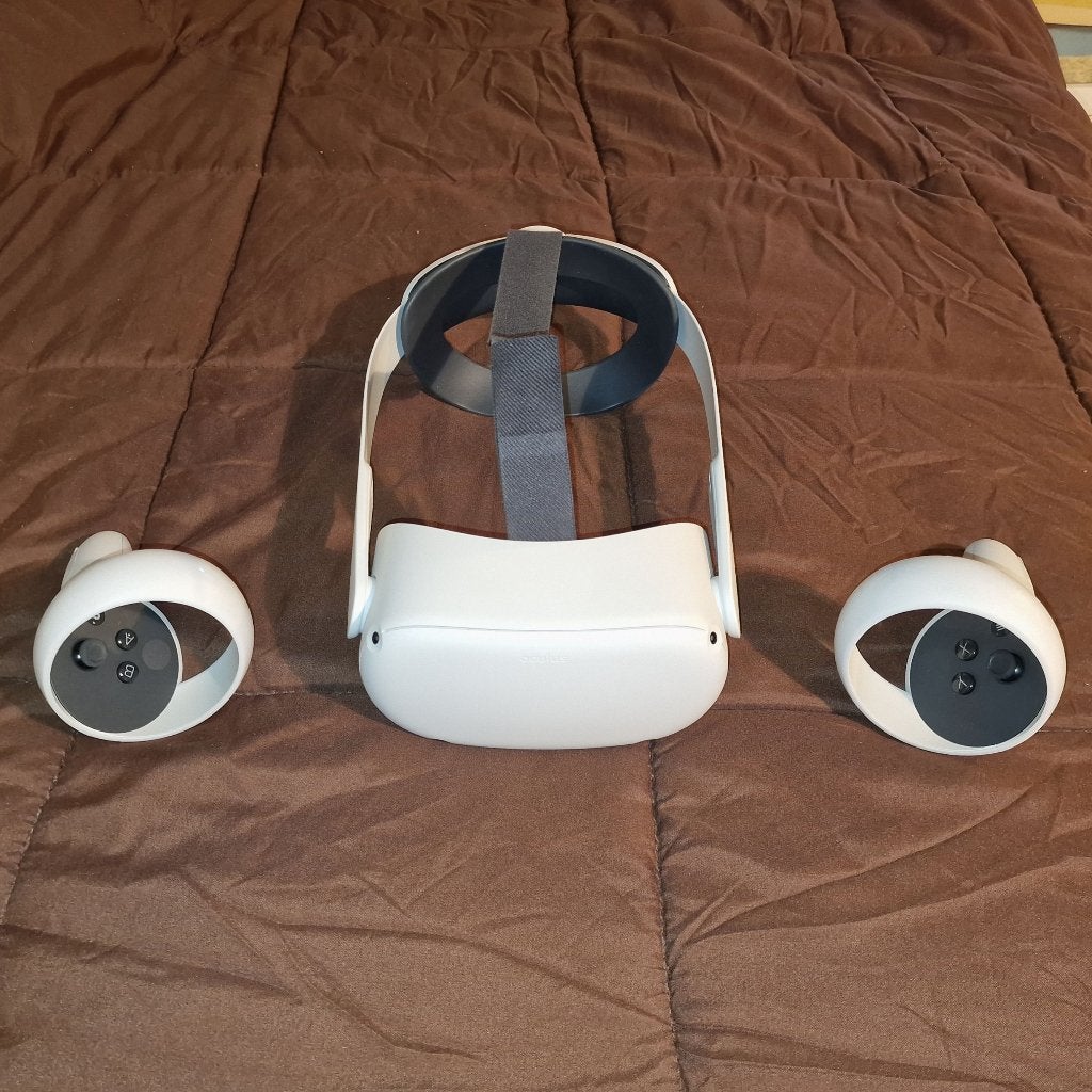 Oculus Quest 2 64GB + controllers + Elite Strap, Ophalen of Verzenden, Gebruikt, VR-bril, Overige platformen