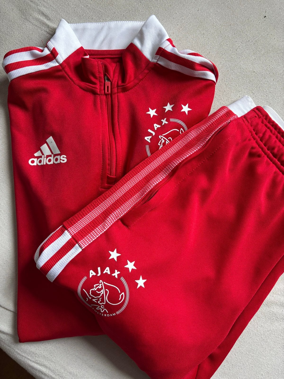 Adidas Ajax Trainingspak Rood - Maat S, Verzenden, Zo goed als nieuw, Voetbal, Rood