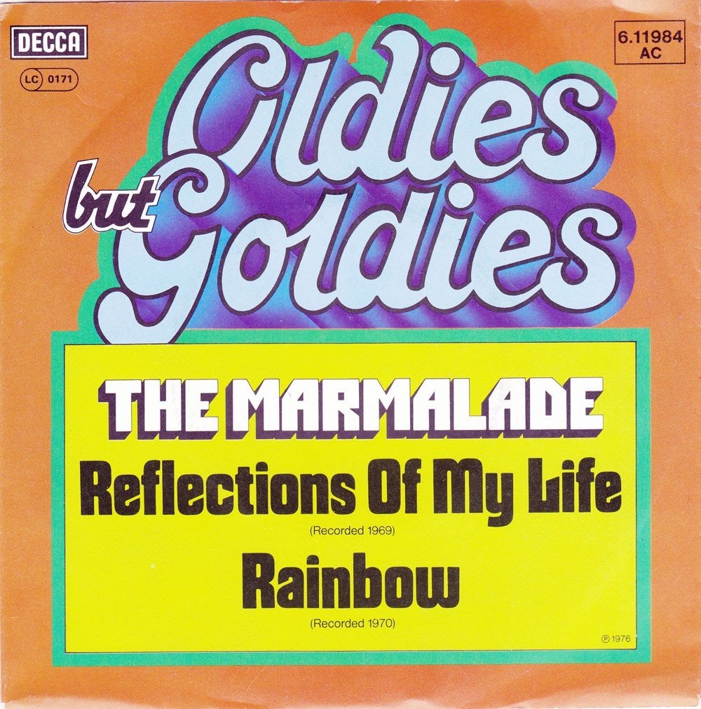 The Marmalade - Reflections Of My Life 7", Cd's en Dvd's, 7 inch, Zo goed als nieuw, Pop, Fotohoes
