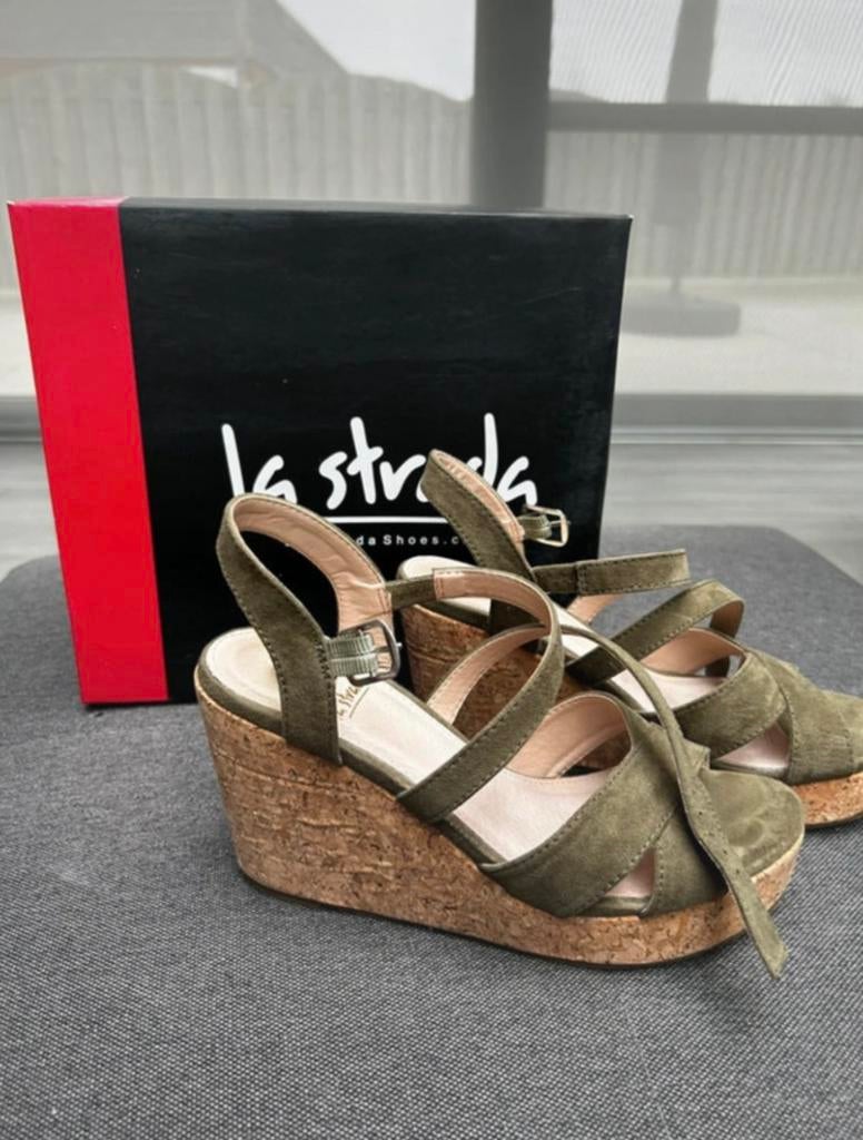 La Strada sleehakken, Zo goed als nieuw, Groen, Sandalen of Muiltjes, Ophalen of Verzenden