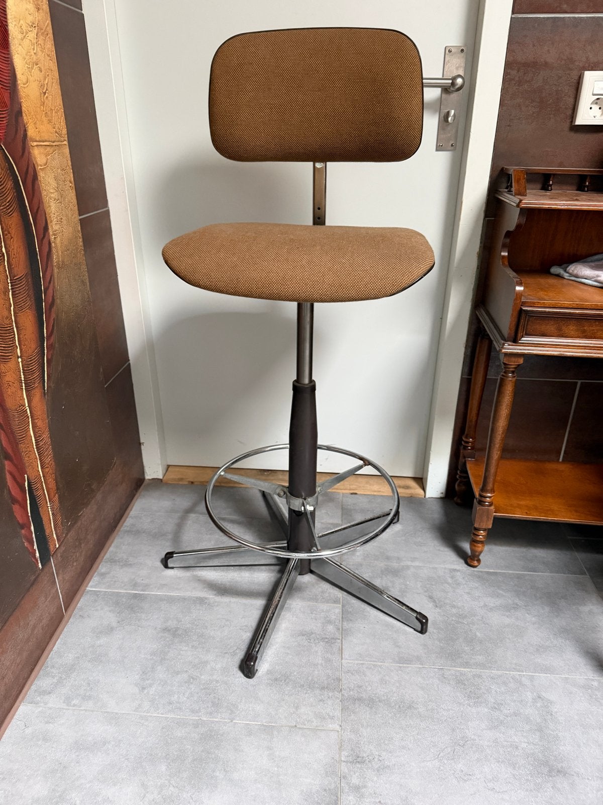 Martin Stoll bureaustoel - Vintage design, Ophalen of Verzenden, Gebruikt, Bruin, Bureaustoel