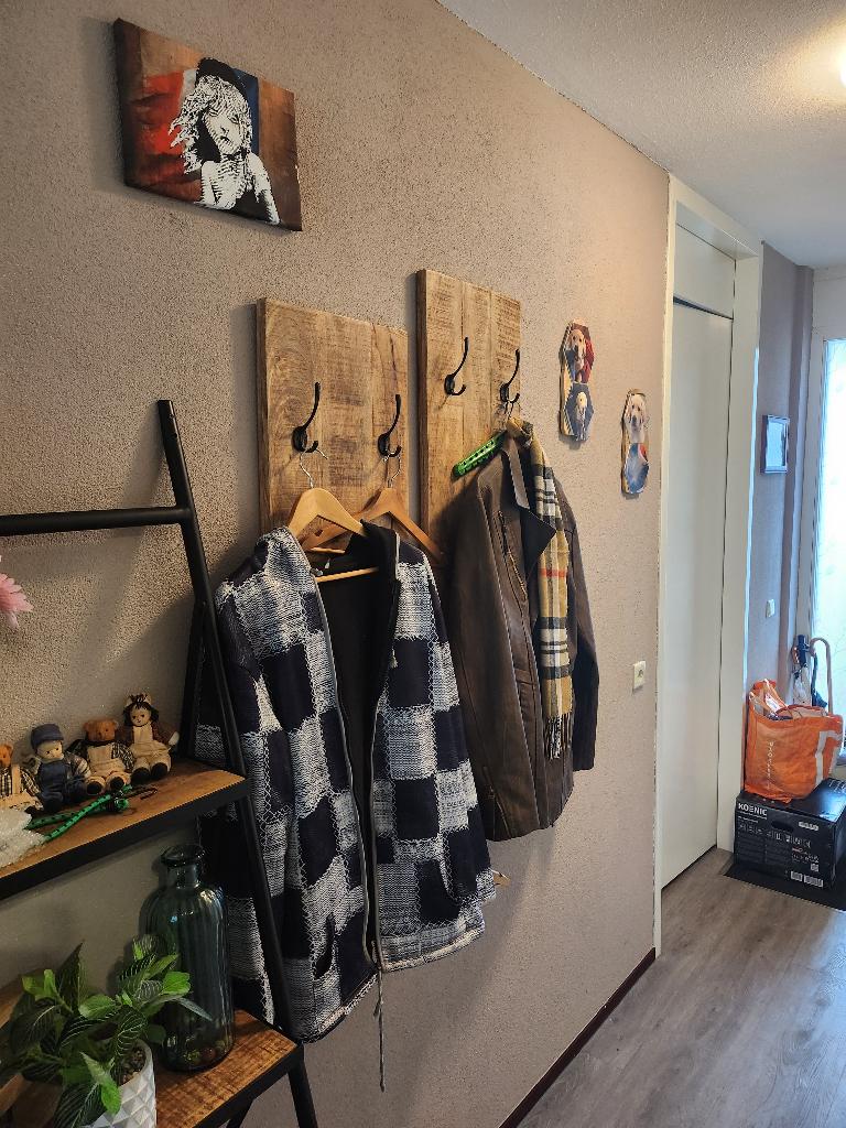 prachtige mangohouten kapstokken 2x, Huis en Inrichting, Woonaccessoires | Kapstokken, 100 tot 150 cm, Zo goed als nieuw, Hout