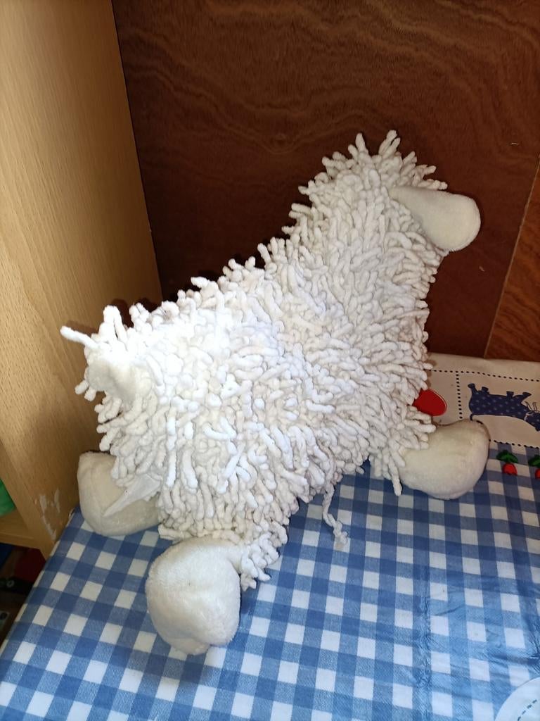 Texel schaap knuffel met lange slierten 32 cm groot, Ophalen of Verzenden, Zo goed als nieuw, Overige typen