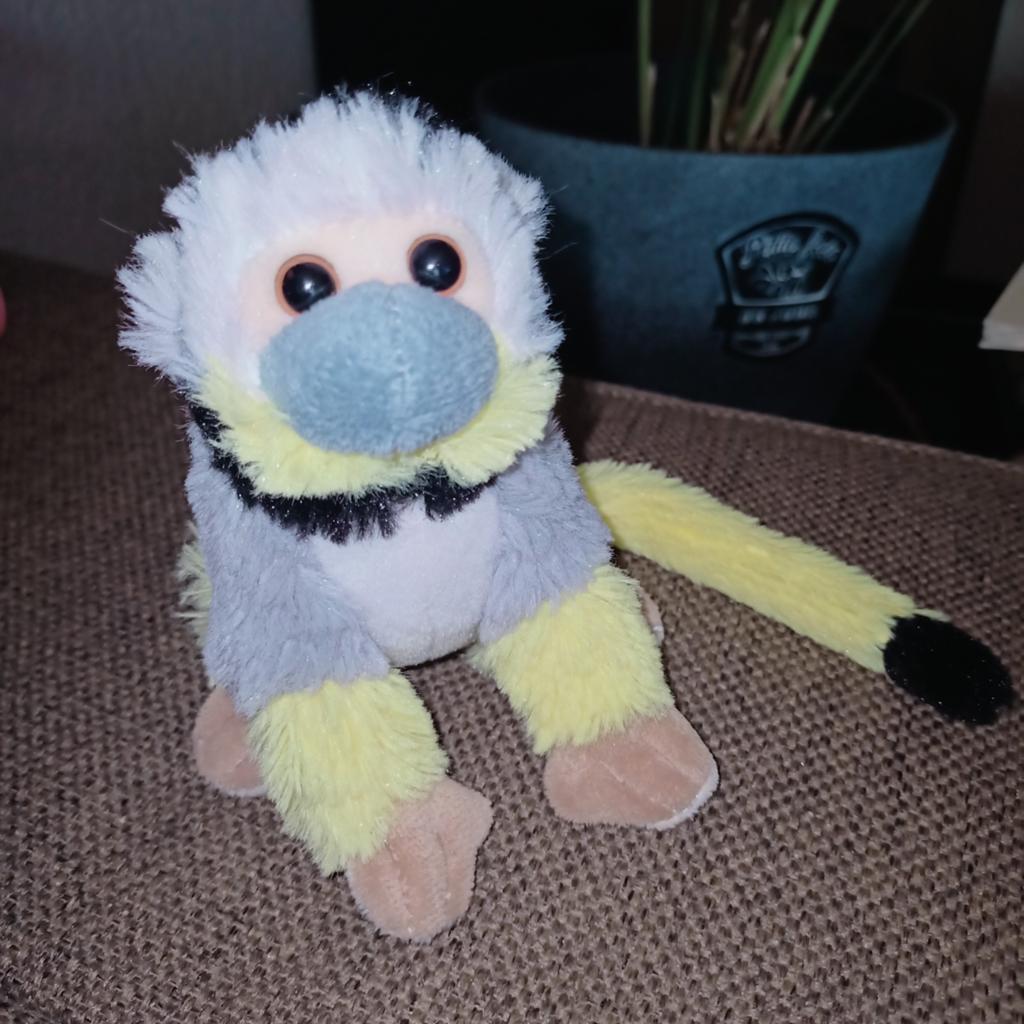 Apenheul, petjes world, doodshoofdaapje., Kinderen en Baby's, Speelgoed | Knuffels en Pluche, Overige merken, Geel, Ophalen of Verzenden