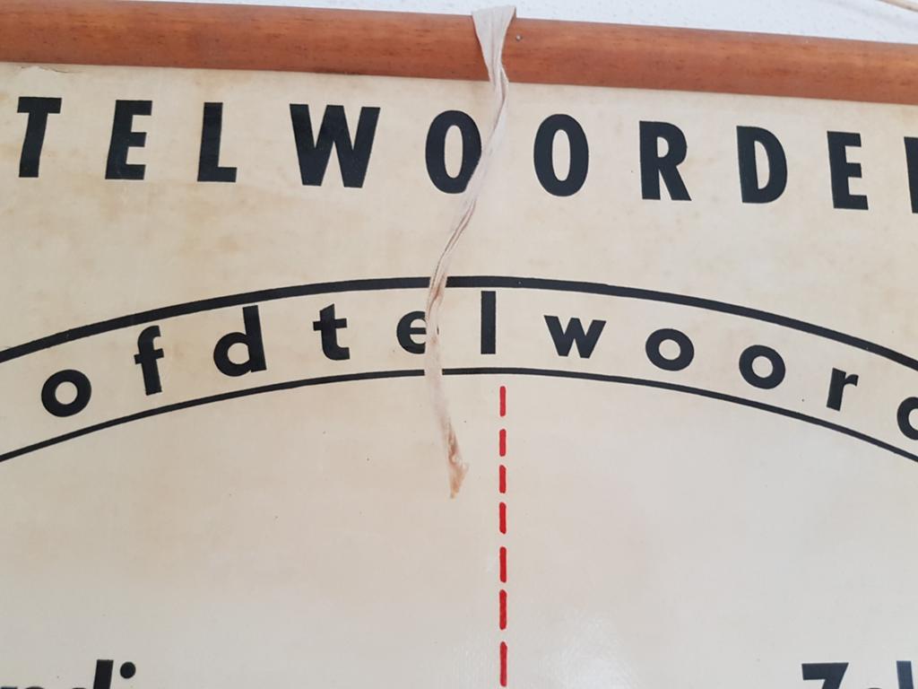 SCHOOLPLAAT TELWOORDEN VINTAGE, Antiek en Kunst, Antiek | Schoolplaten, Ophalen of Verzenden, Natuur en Biologie