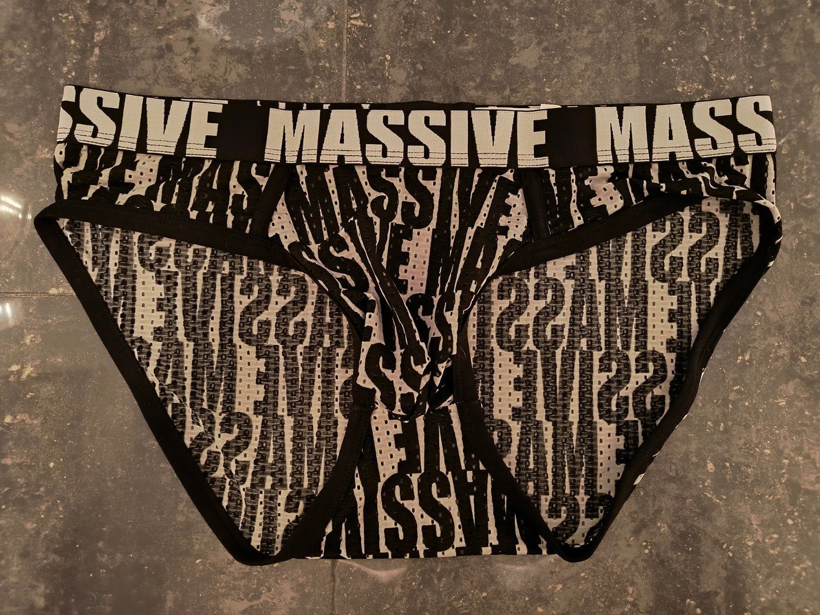 Maat L | Andrew Christian Zwarte Witte Mesh Massive Slip, Kleding | Heren, Verzenden, Zwart, Andrew Christian, Slip