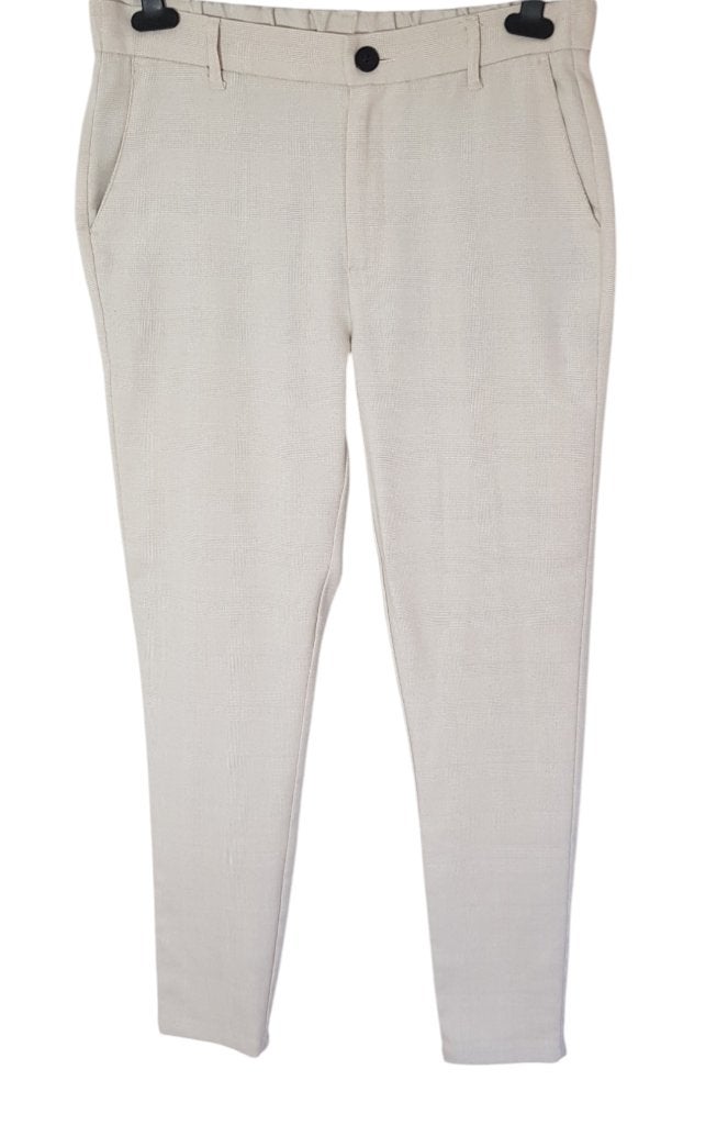 Beige DAILY AESTHETIKZ jogger pant geruit maat L., Kleding | Heren, Maat 52/54 (L), Verzenden, Beige, Zo goed als nieuw