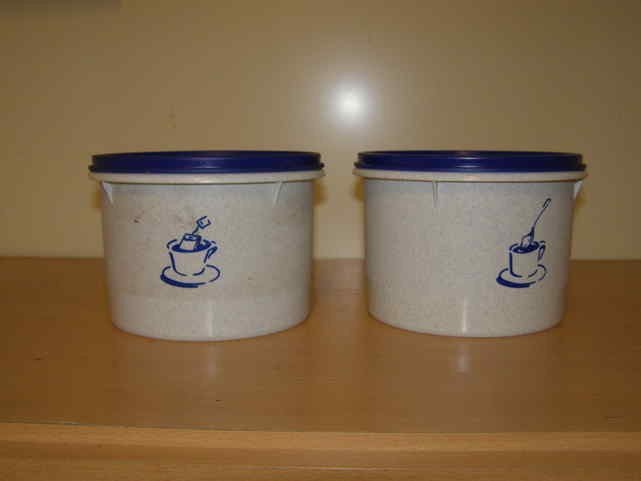 Tupperware bakjes met blauw, Huis en Inrichting, Keuken | Tupperware, Ophalen of Verzenden, Zo goed als nieuw, Blauw, Bak of Kom
