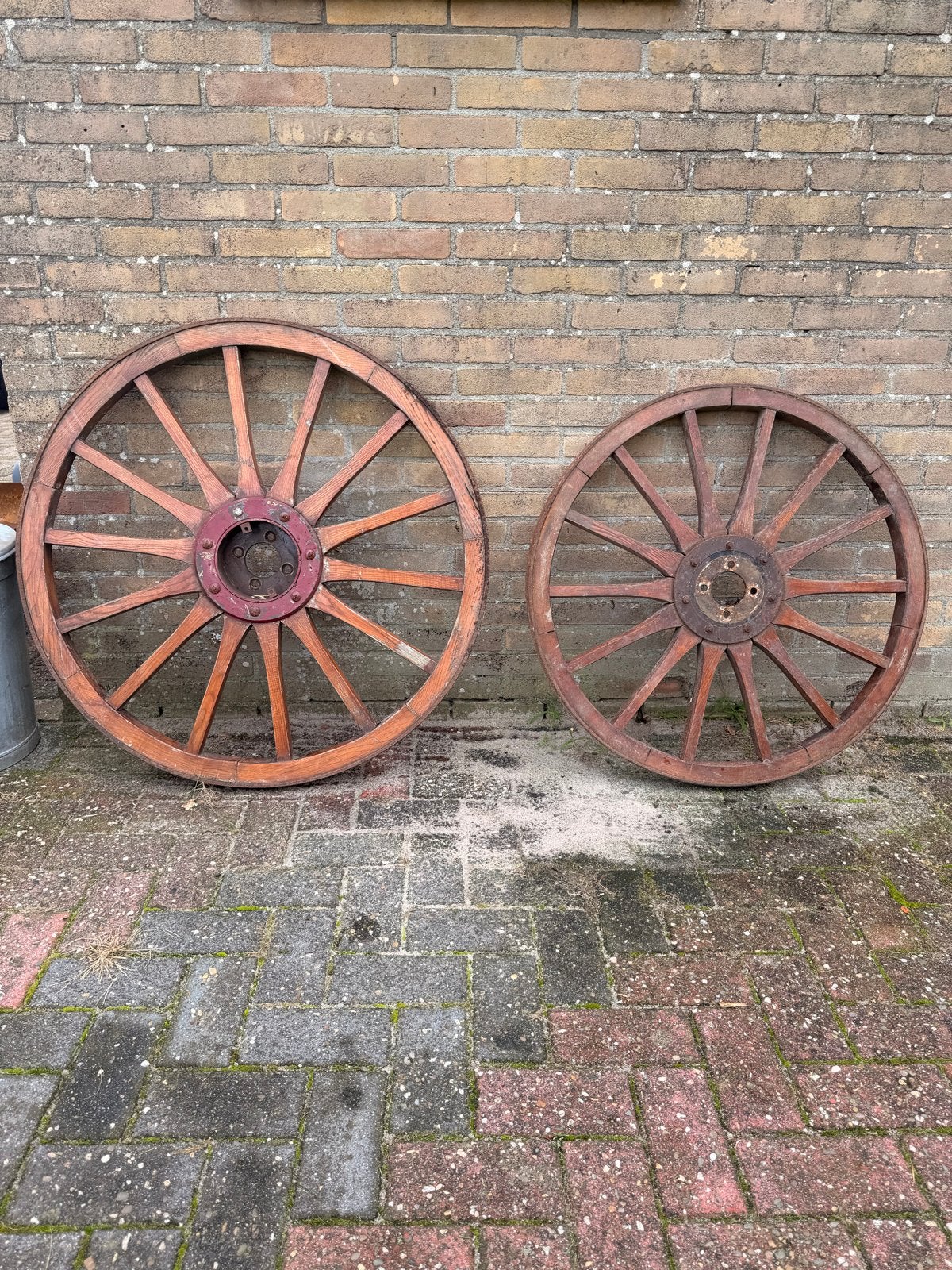 Antieke Karrewielen - Decoratieve Houten Wielen, Antiek en Kunst, Ophalen