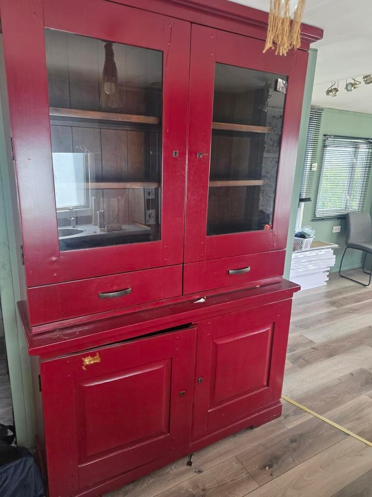 Bordeaux rode buffetkast, Huis en Inrichting, Ophalen of Verzenden, Gebruikt, 25 tot 50 cm, 200 cm of meer