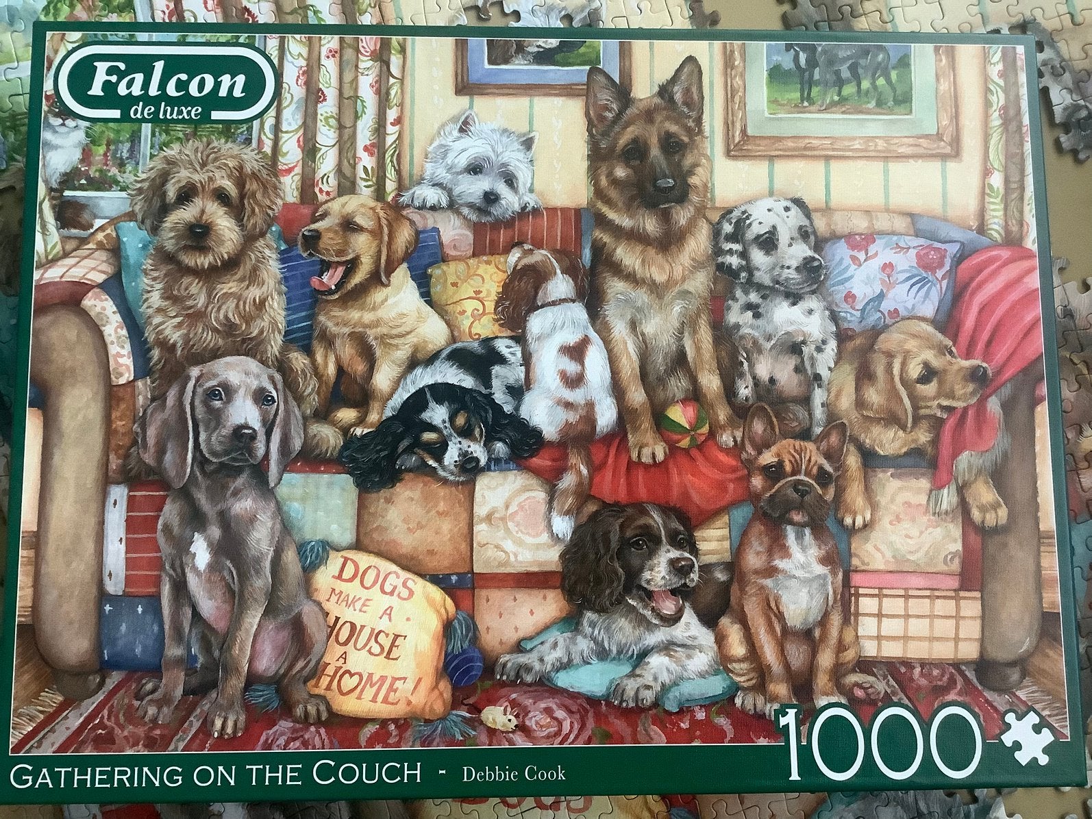 Falcon puzzel Gathering on the couch, Ophalen, 500 t/m 1500 stukjes, Zo goed als nieuw, Legpuzzel