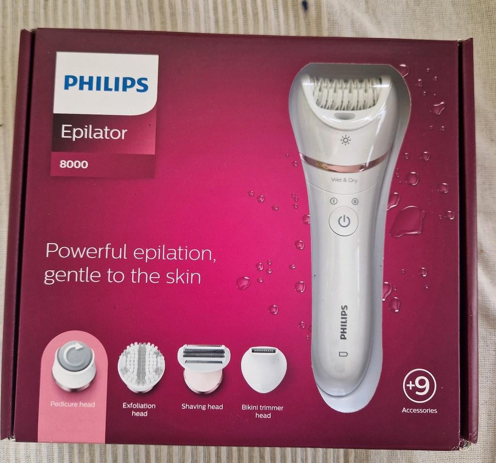 Philips Epilator 8000 Wet & Dry met 9+ accessoires, Ophalen of Verzenden, Nieuw, Scheren en Epileren