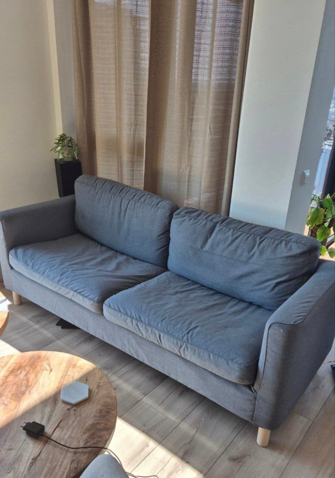 Grijze 3-zitsbank te koop wegens verhuizing, Verzenden, Zo goed als nieuw, 75 tot 100 cm