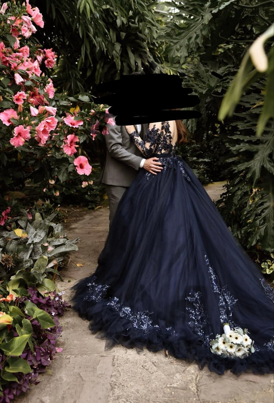 Prachtige blauwe bruids-/hennajurk van Sima Couture, Kleding | Dames, Trouwkleding en Trouwaccessoires, Ophalen, Zo goed als nieuw