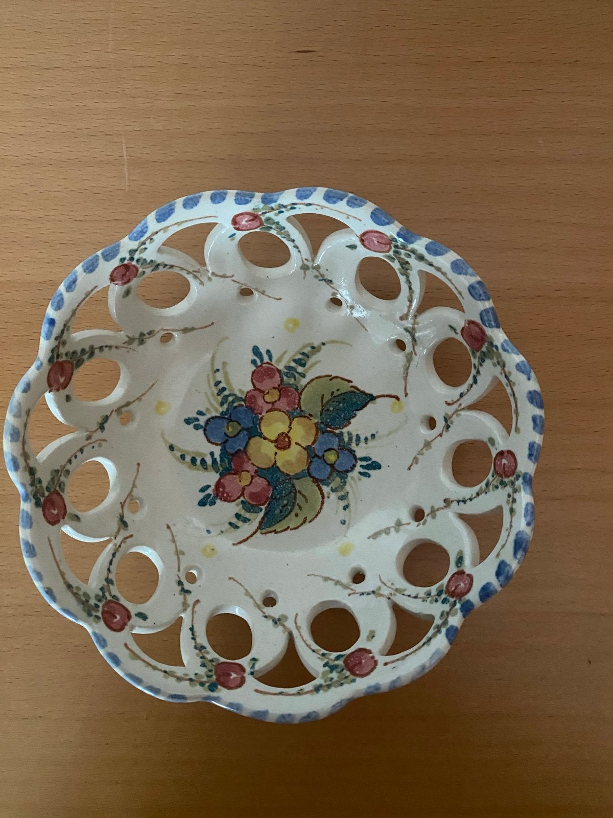 Handgeschilderde Zenith schaal, aardewerk, bloemmotief, Antiek en Kunst, Ophalen of Verzenden