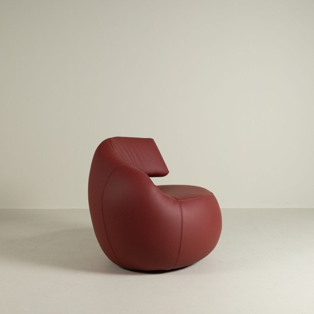Leolux Gisa Fauteuil Roodbruin Leer, Leolux, Nieuw, Niet ingevuld, Niet ingevuld