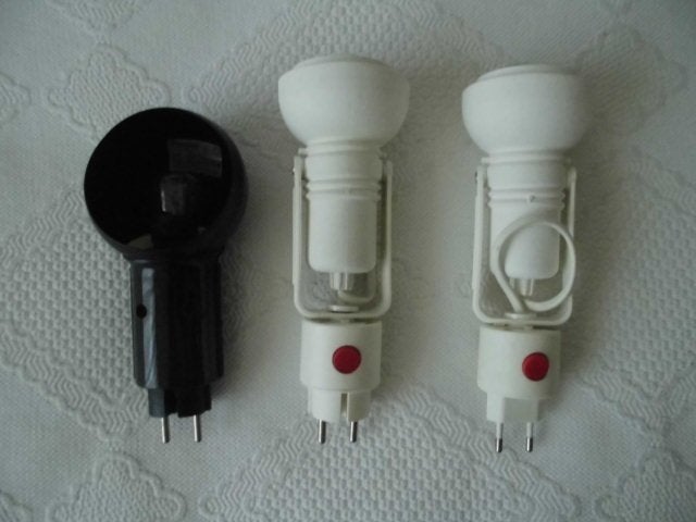 3 stekkerlamp stopcontactlamp zwart/wit Massive,Grossmann, Gebruikt, E14 (klein), Met schakelaar, Ophalen of Verzenden