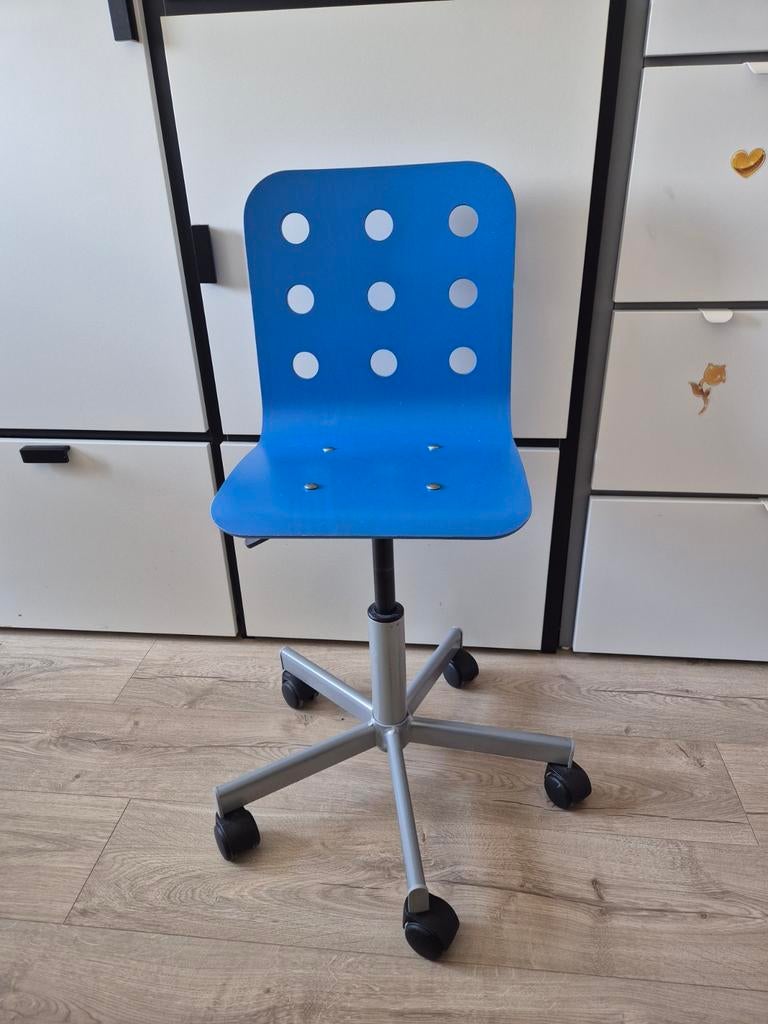 Ikea kinder bureaustoel - in hoogte verstelbaar, Ophalen, Gebruikt, Blauw, Bureaustoel