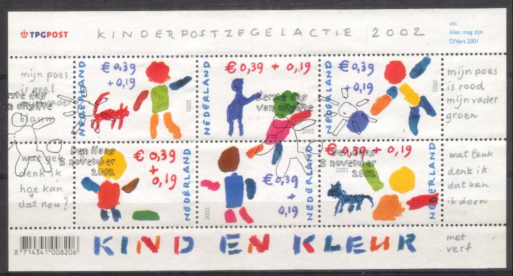 Blok (106) - kind 2002 - kind en kleur - gestempeld, Postzegels en Munten, Verzenden, Na 1940, Gestempeld