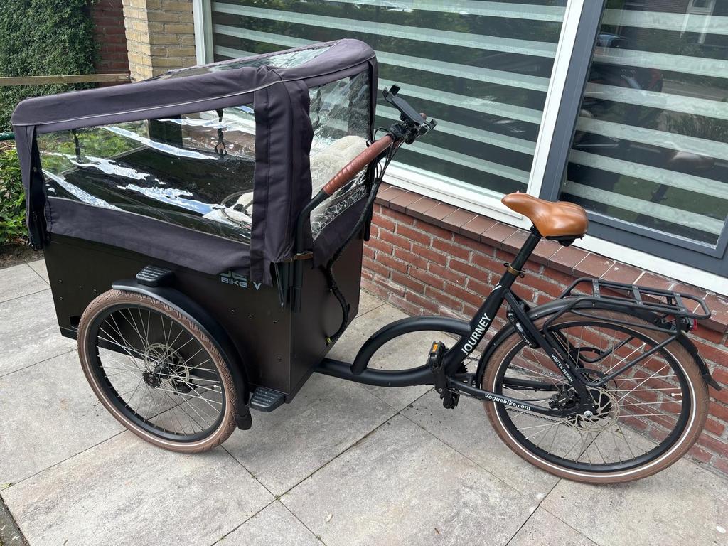Elektrische Vogue Journey Bakfiets -Accu zgan <500KM gereden, Fietsen en Brommers, Fietsen | Bakfietsen, 4 kinderen of meer, Huif