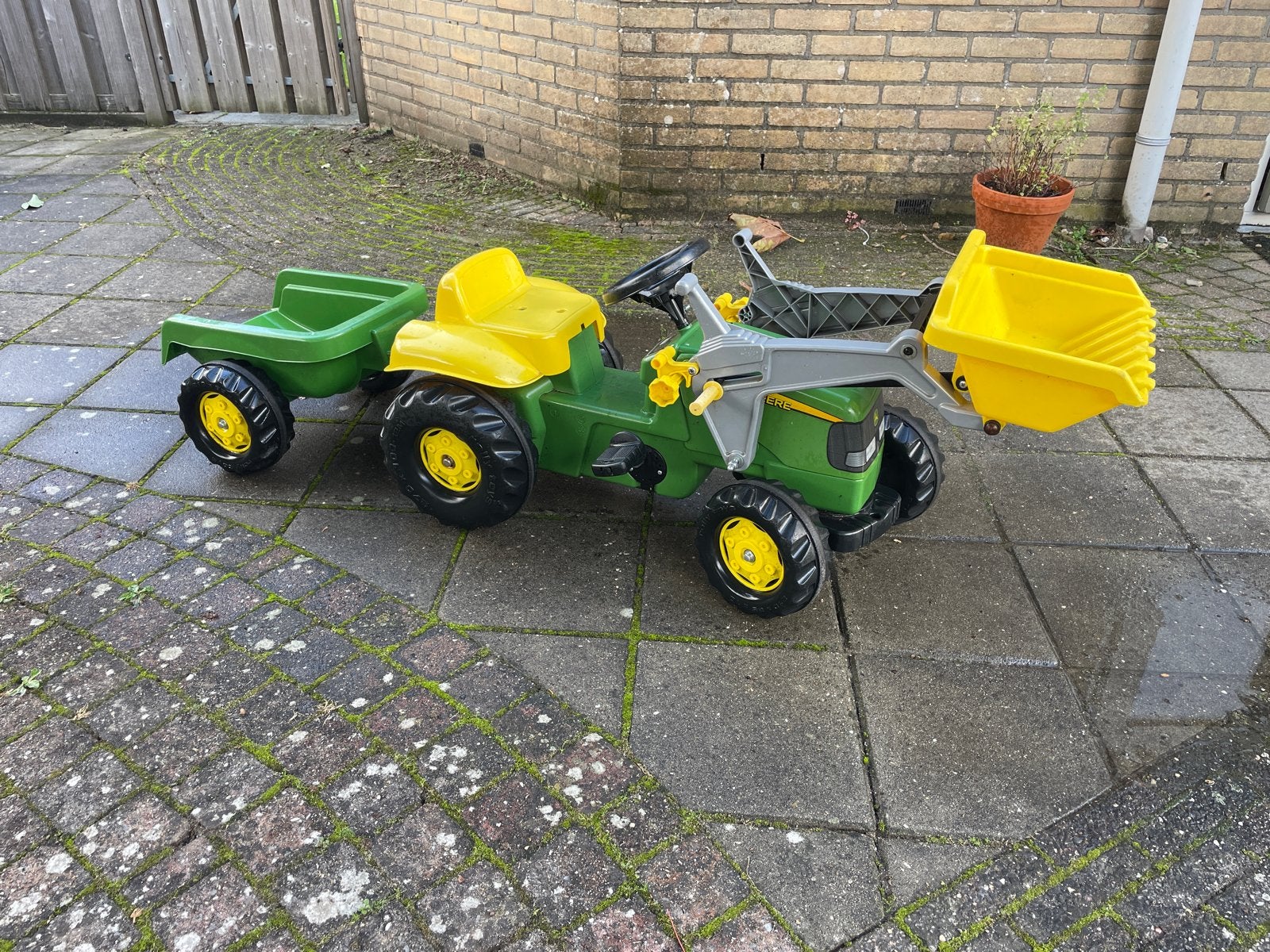 Rolly Toys John Deere traptractor met voorlader en aanhanger, Ophalen, Zo goed als nieuw