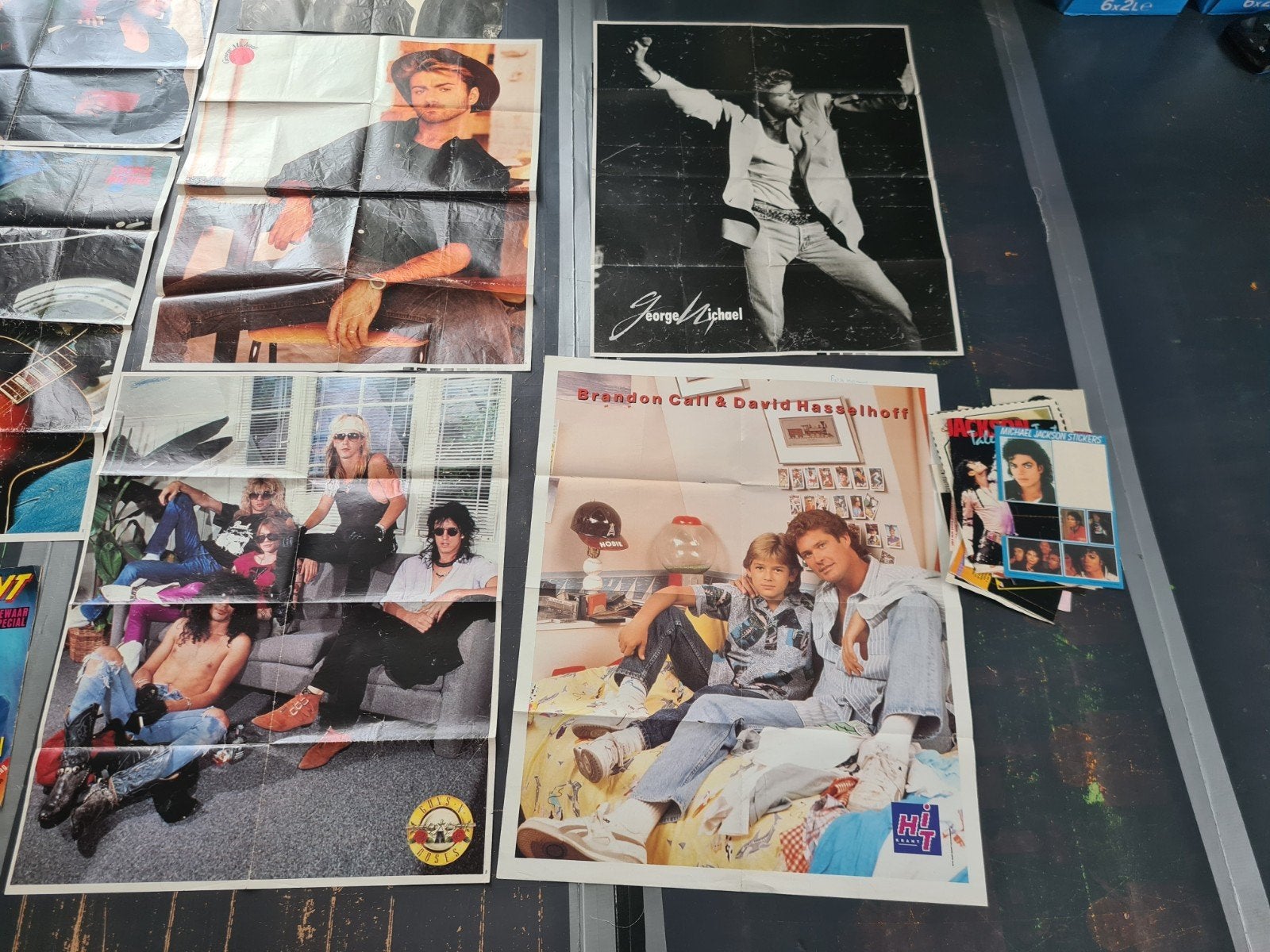 Vintage Posters: George Michael, Guns N' Roses, Mich, Verzamelen, Posters, Ophalen of Verzenden, A1 t/m A3, Muziek, Rechthoekig Staand