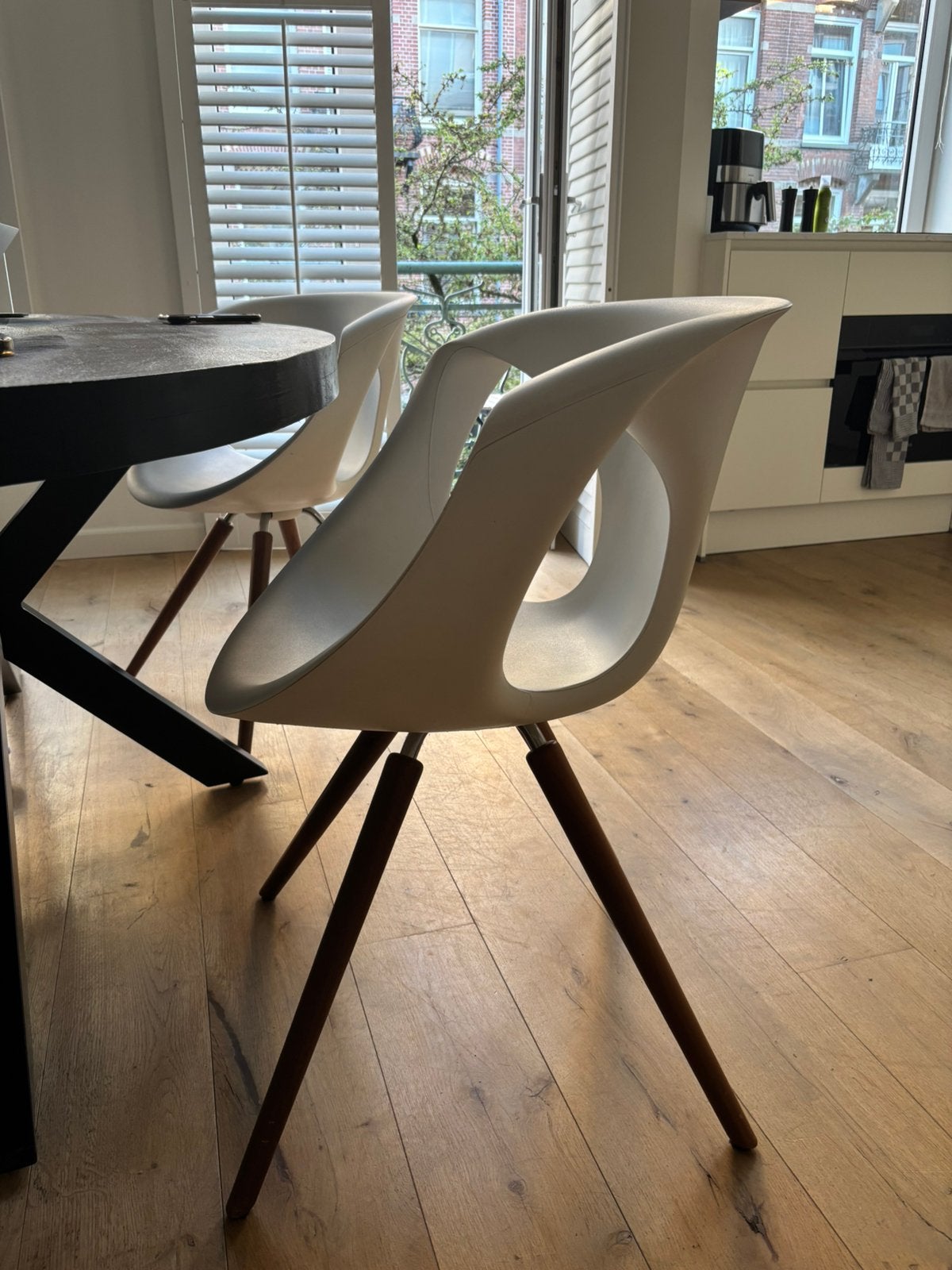 Designer eetkamer stoelen - Tonon 907.11 up chair, Ophalen, 75 m² of meer, Wit, Zo goed als nieuw