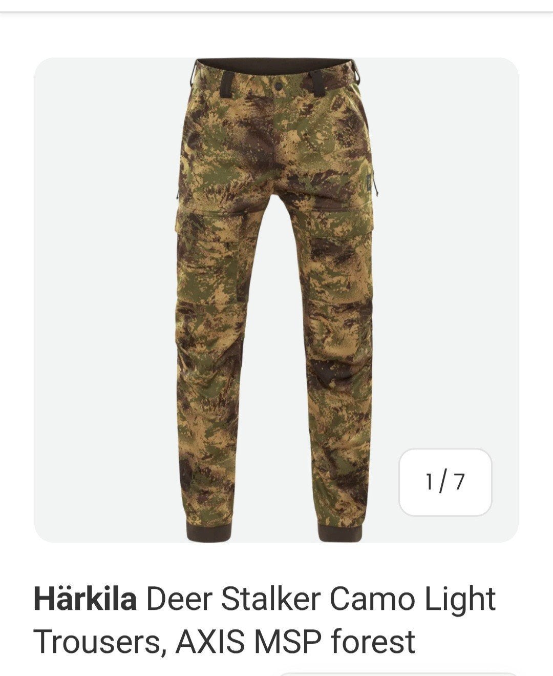 Harkila Deer Stalker Camo Licht Broek AXIS MSP Forest, Ophalen of Verzenden, Landmacht, Nederland, Kleding of Schoenen