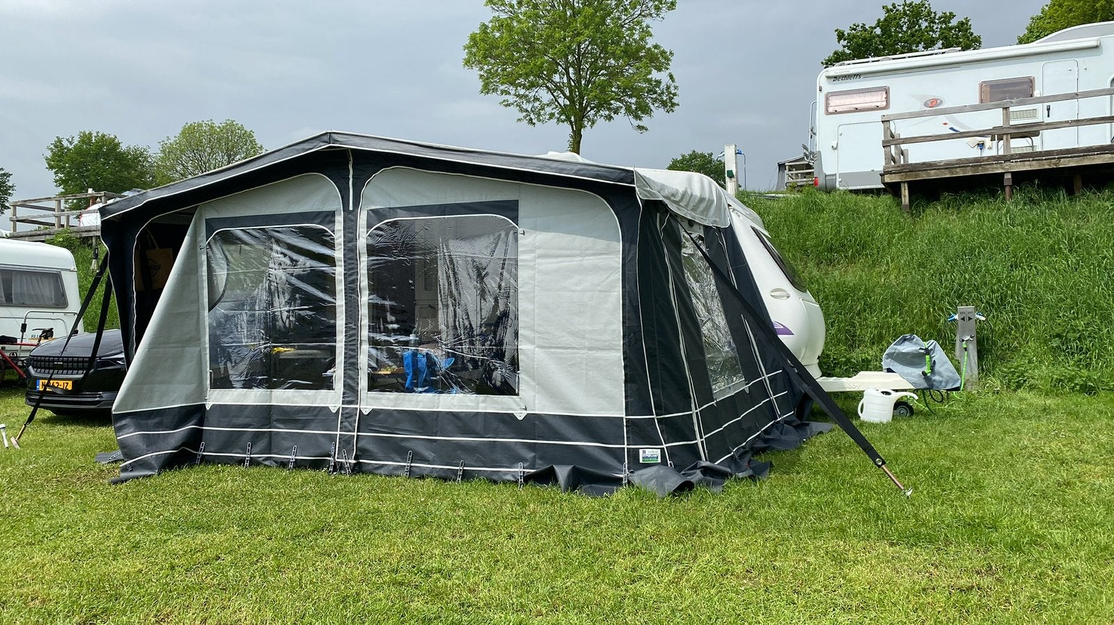 Voortent voor Hobby 440 Excellent, Obelink Hypercamp, Caravans en Kamperen, Ophalen of Verzenden, Gebruikt, Tot en met 4