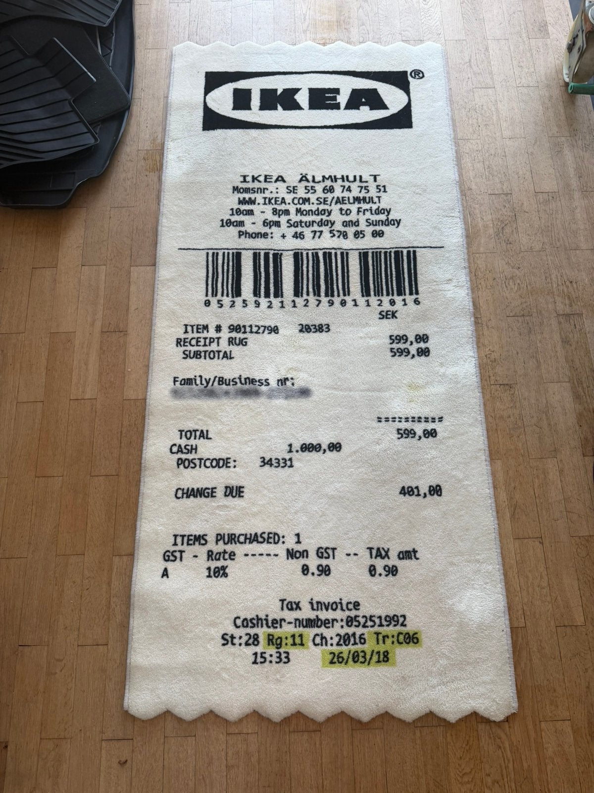 IKEA x Virgil Abloh vloerkleed, Doe-het-zelf en Verbouw, Vloerdelen en Plavuizen, Overige materialen, 30 cm of meer, 50 tot 150 cm