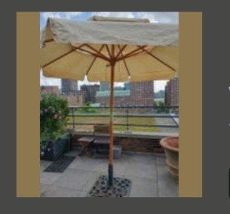 Parasol op gietijzeren voet, Tuin en Terras, Ophalen, Gebruikt, Minder dan 1 meter, Parasolvoet
