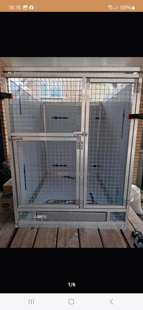 Broedkooi met voederplateau en lade, Dieren en Toebehoren, Vogels | Hokken en Kooien, Ophalen, Aluminium, Volière