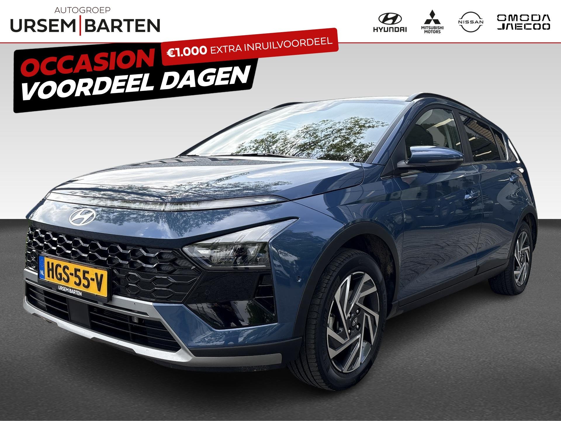 Hyundai BAYON 1.0 T-GDI Premium, Auto's, Gebruikt, Euro 6, 1095 kg, Blauw