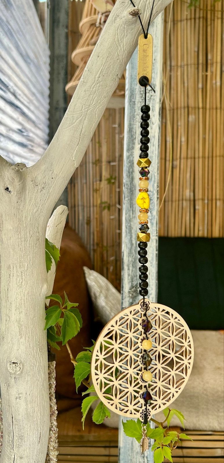 Chakra hanger met Chalcedoon, Howliet en Hout, Hout, Meerkleurig, Boho, Nieuw