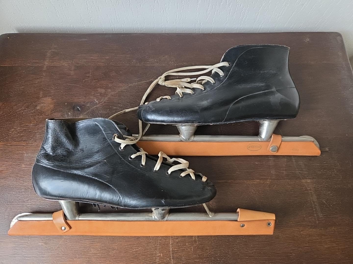 Vintage noren maat 43/44 – leren schaatsschoenen, Ophalen, Gebruikt, Noren, Overige merken