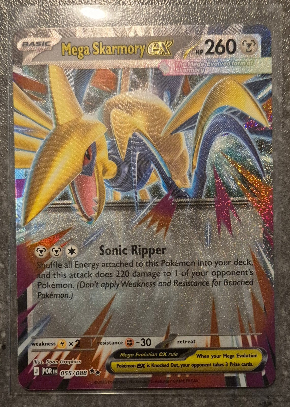 Mega Skarmory EX Pokémon Kaart - Zeldzaam, Ophalen of Verzenden, Nieuw, Losse kaart, Foil