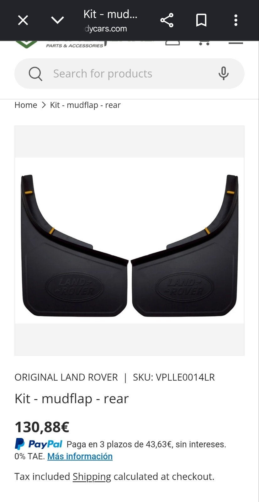 Originele Land Rover Spatlap Kit - Achter, Land Rover, Nieuw, Ophalen of Verzenden, Spatbord