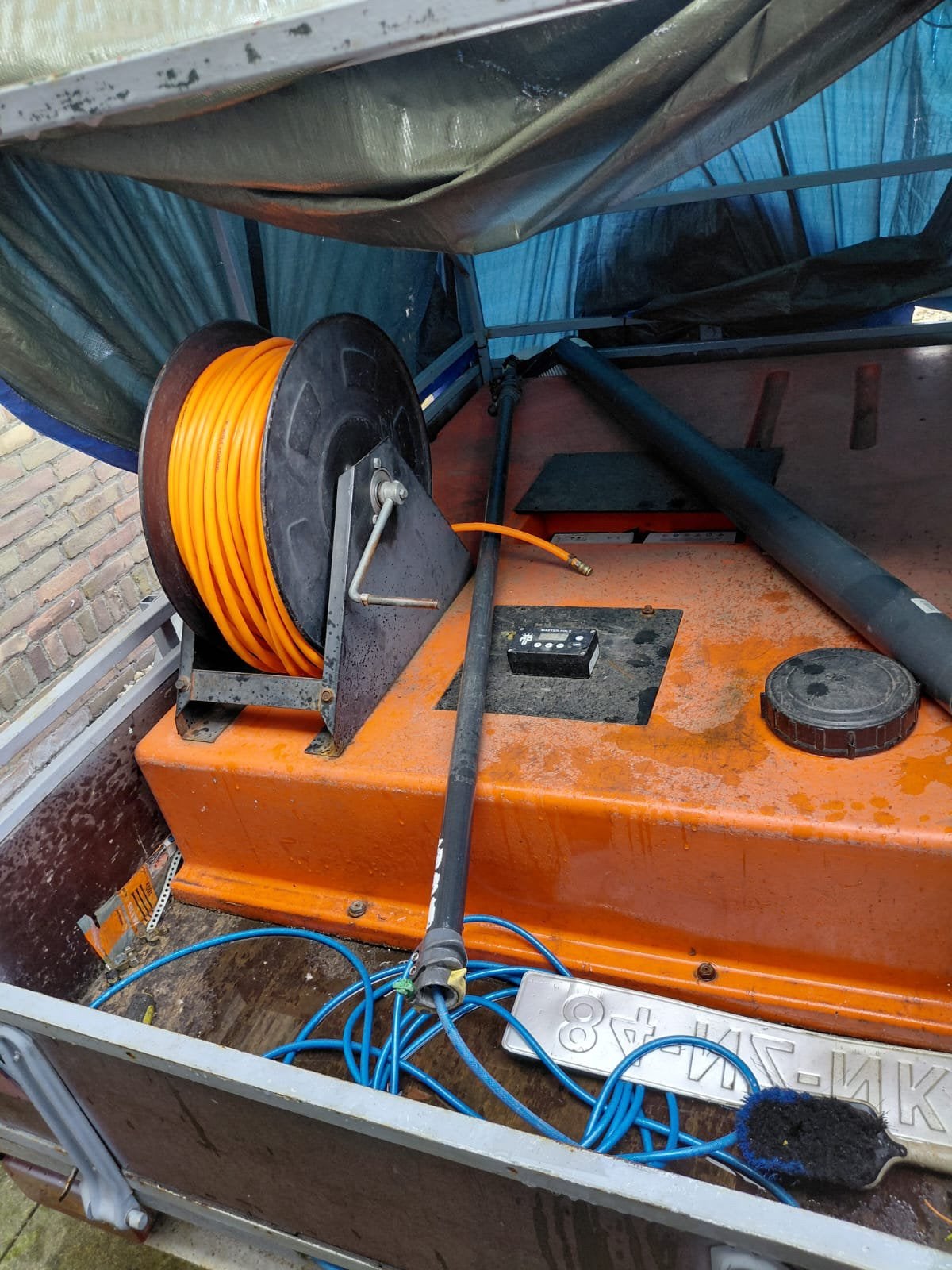 Tuckerpole telewash systeem met huifaanhanger compleet!, Ophalen