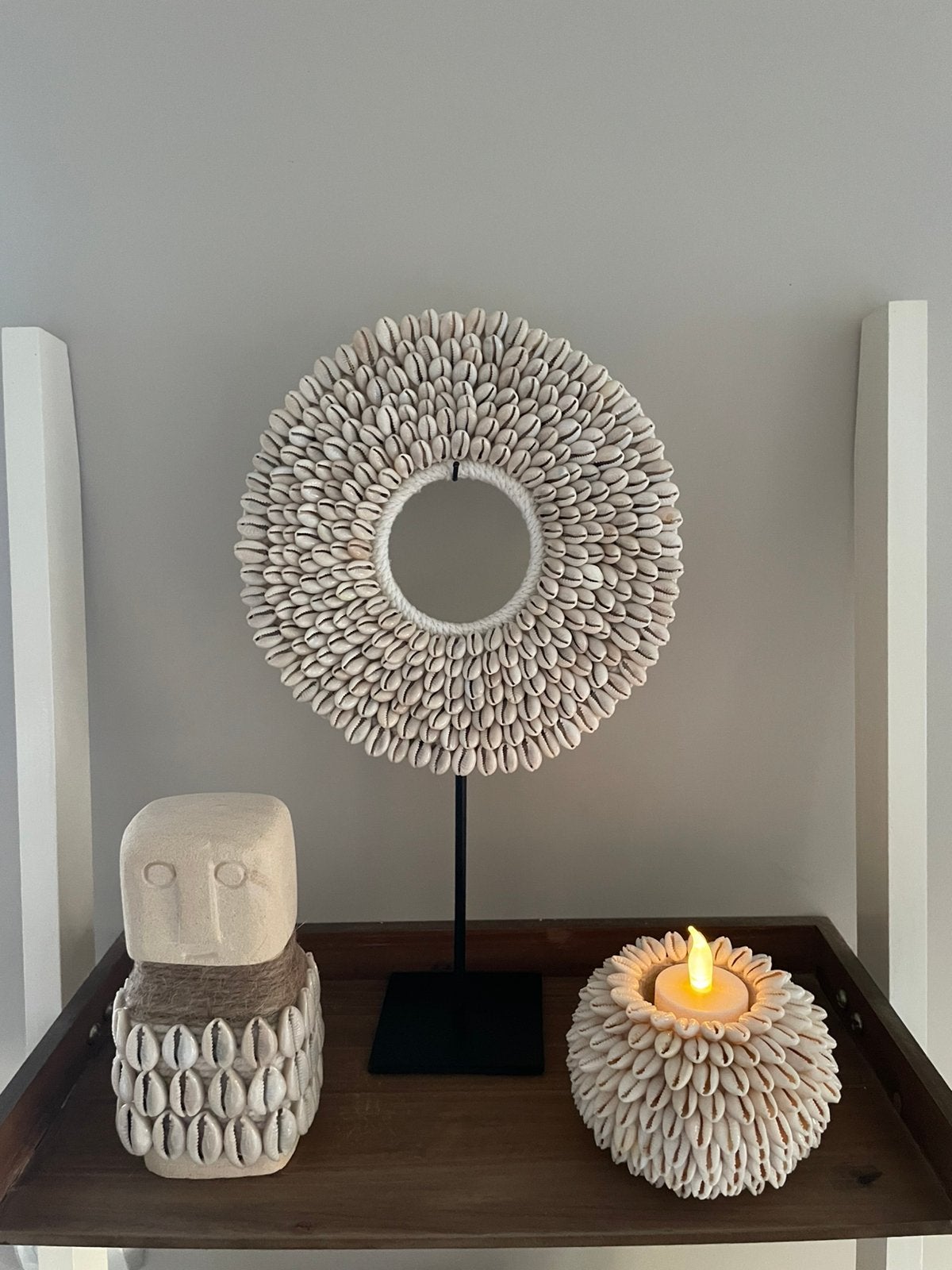 Nieuw kauri schelpen ornament op standaard, Huis en Inrichting, Woonaccessoires | Overige, Ophalen of Verzenden, Nieuw