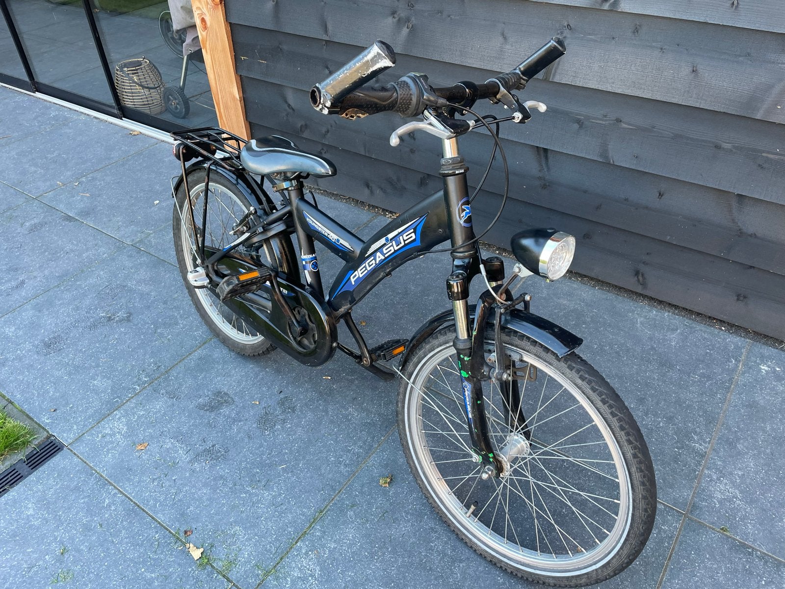 Pegasus fiets 20 inch - Zwart met blauwe accenten, Ophalen, Gebruikt