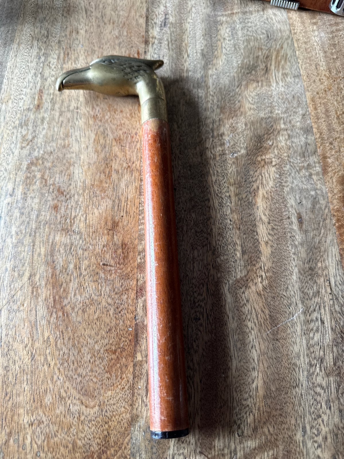 Bovendeel wandelstok met messing adelaarskop, Ophalen