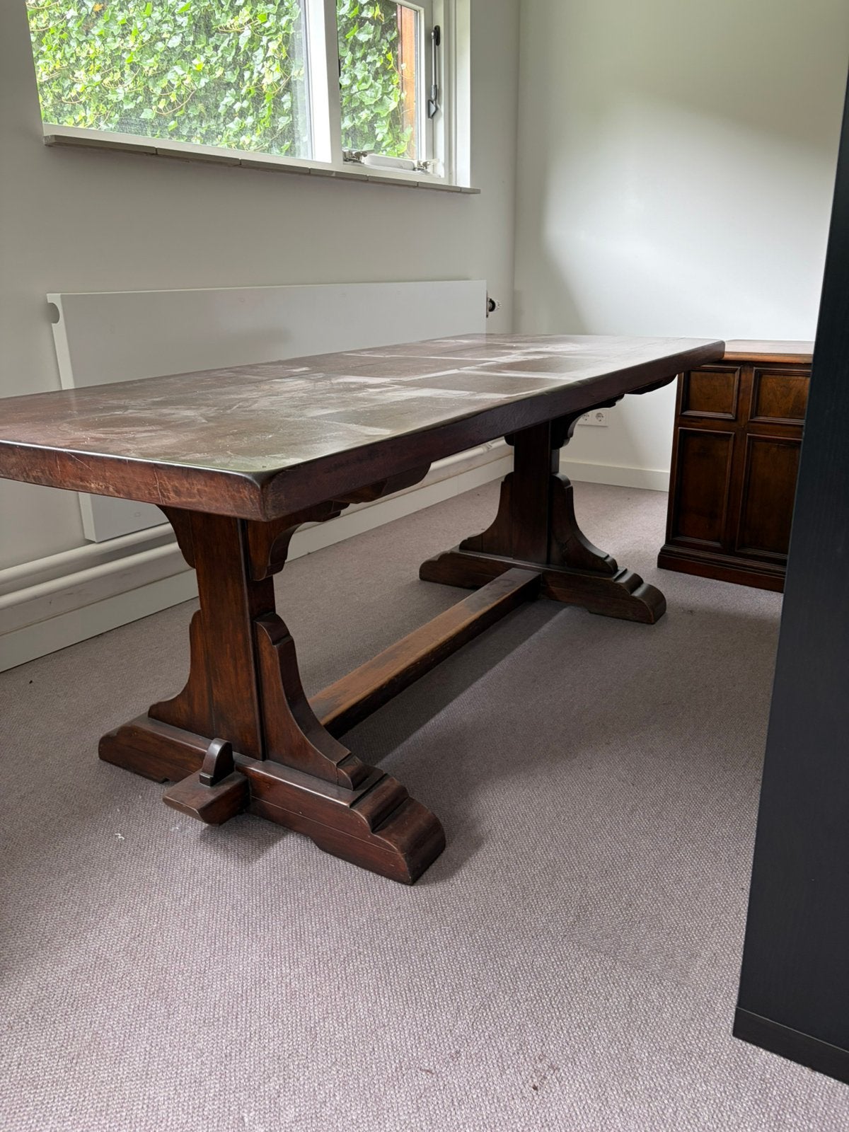 Tafel bruin, Huis en Inrichting, Tafels | Eettafels, Ophalen, Gebruikt, 100 tot 150 cm, 200 cm of meer