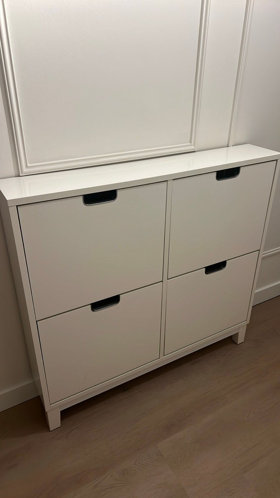 1x IKEA STÄLL schoenenkasten, wit, 4 vakken, Ophalen, Gebruikt